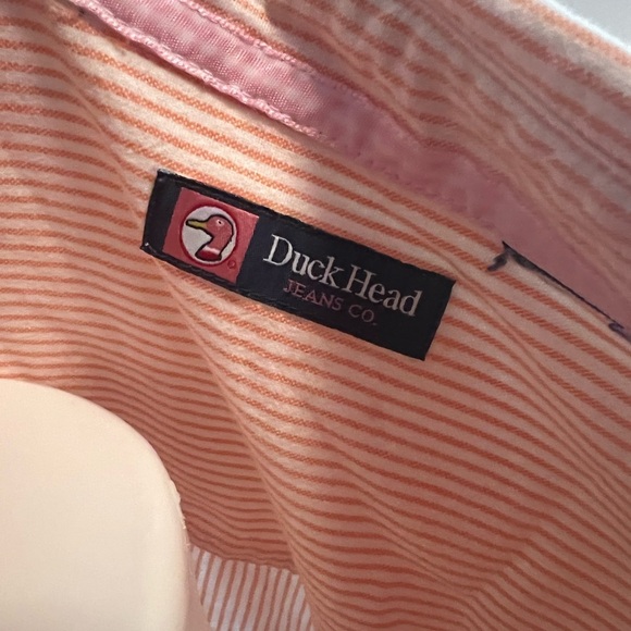 Duck Head jeans co pink & white striped shirt sleeve collared button down shirt - Picture 4 of 5